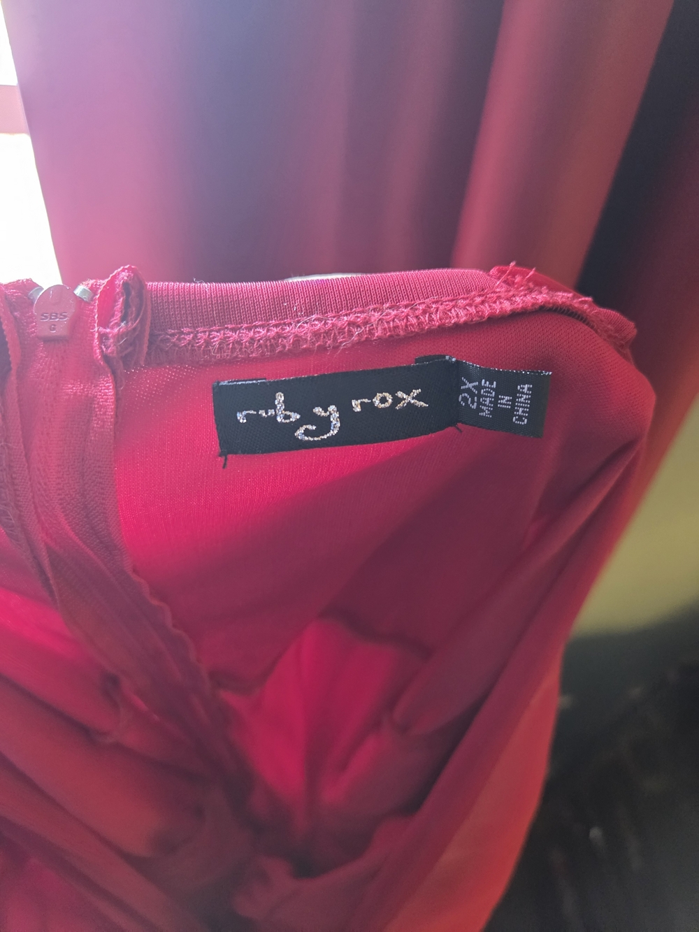Ruby Rox Fuchsia High-Low Ruffle-Hem Evening Dress - Picture 2 of 7